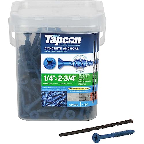 Tapcon 28585 1/4x2-3/4 Blue Star Drive Bugle Head Concrete Anchors 150/Box - Image 5