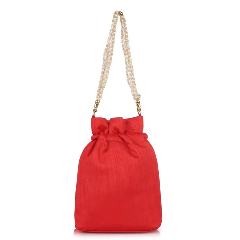 PLANX Velvet SilK Stylish Embroidery Unique Design Traditional Wedding Handheld Potli Bag For Women - Image 5