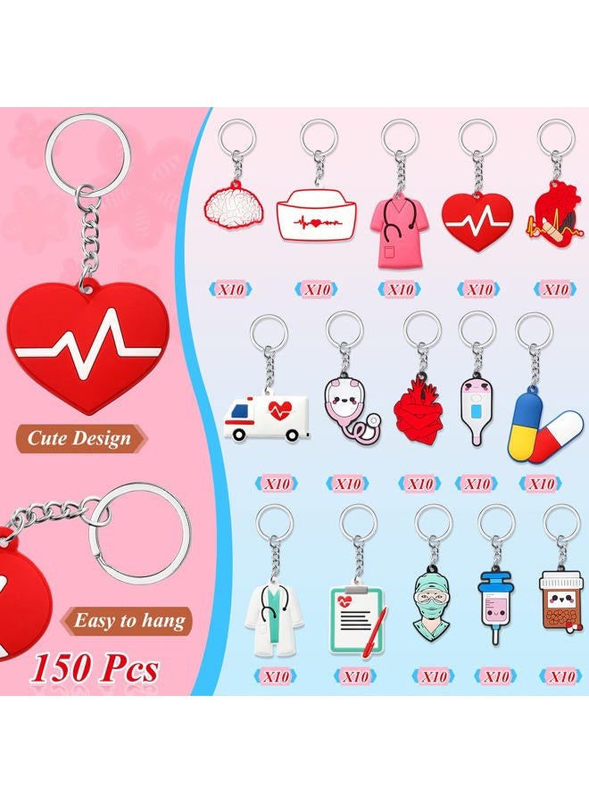 Henoyso 150 Pcs 2025 Cna Week Nurse Graduation Gifts Keychains Nurses Week Gift Healthcare Keychain Gifts for Women Students School Medical Assistant Graduation Party Favors - Image 3