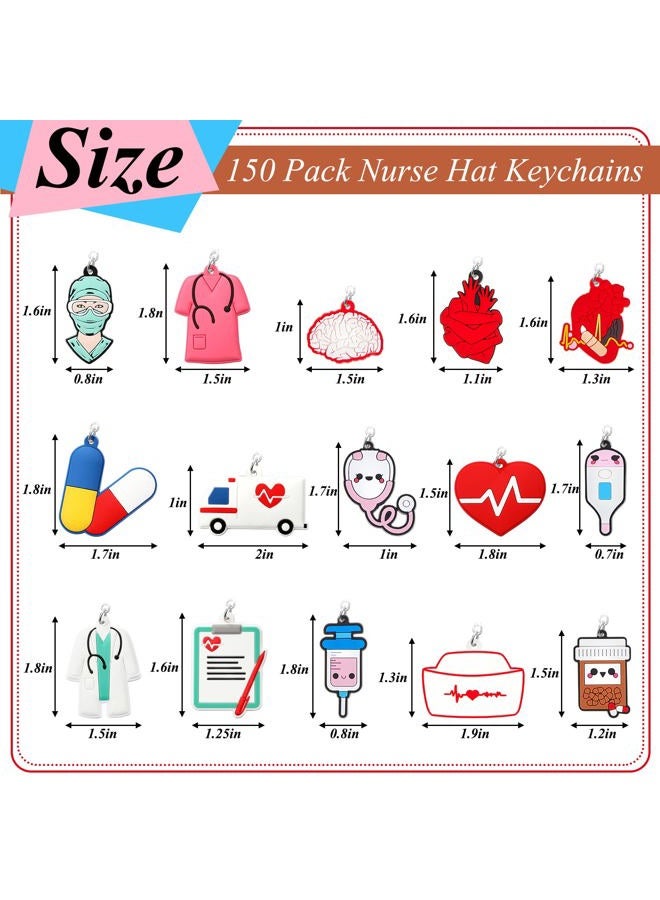 Henoyso 150 Pcs 2025 Cna Week Nurse Graduation Gifts Keychains Nurses Week Gift Healthcare Keychain Gifts for Women Students School Medical Assistant Graduation Party Favors - Image 2