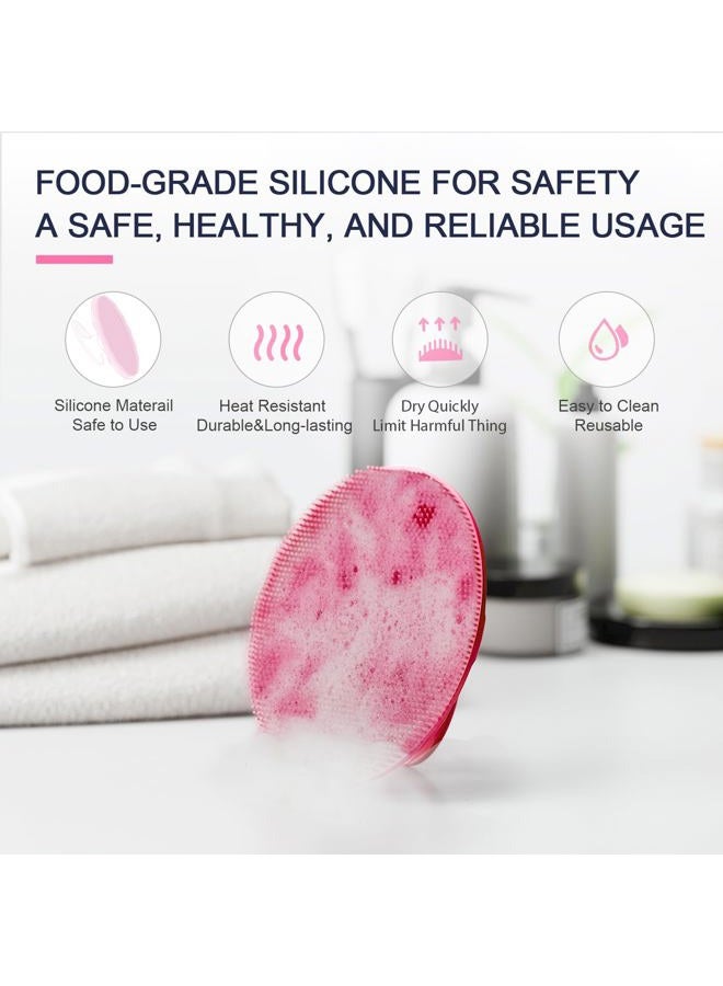 BEAUTAIL Silicone Body Scrubber Shower Bath Wash Brush Gentle Exfoliating Scrub Cleansing Loofah for Women Men Baby Sensitive Skin, Easy to Clean, Lather Nicely, More Hygienic, 1 Pack, Pink - Image 3