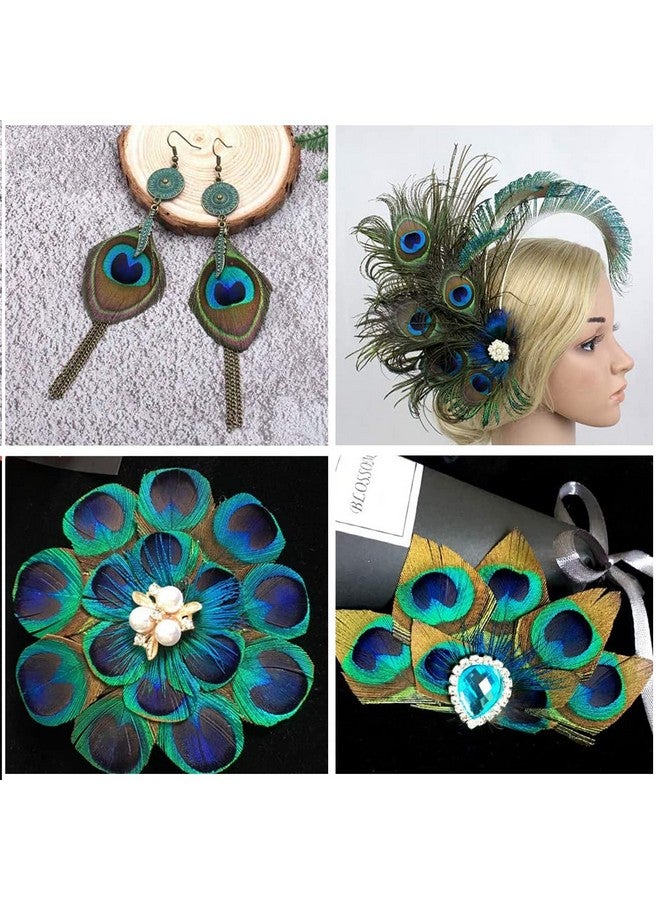 MWOOT 30 Pieces Peacock Feathers, Green Peacock Eye Feathers For Diy Crafts Art, Trimmed Feathers For Diy Vintage Hair Accessories Carnival Revelry Masquerade Costume Wedding Holiday Party Decoration - Image 5