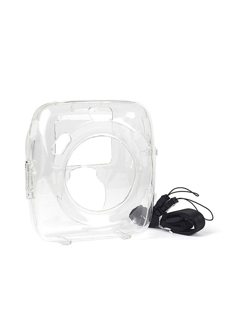 Protective Case Compatible with Fujifilm Instax Square SQ20 Instant Film Camera/Crystal Hard Shell PVC Protective Cover Carrying Cover/with Adjustable Shoulder Strap -Clear  - Image 3