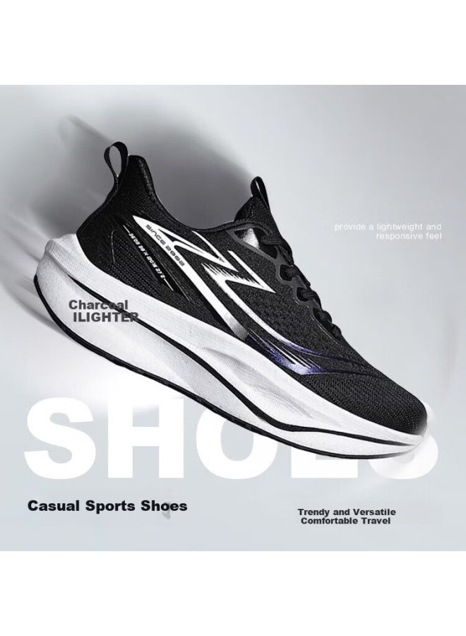 BANGTE Bont Men's Sports Running Shoes Breathable Mesh Lightweight Non-slip Durable Casual Shoes Fluorescent Black Size 40 - Image 1