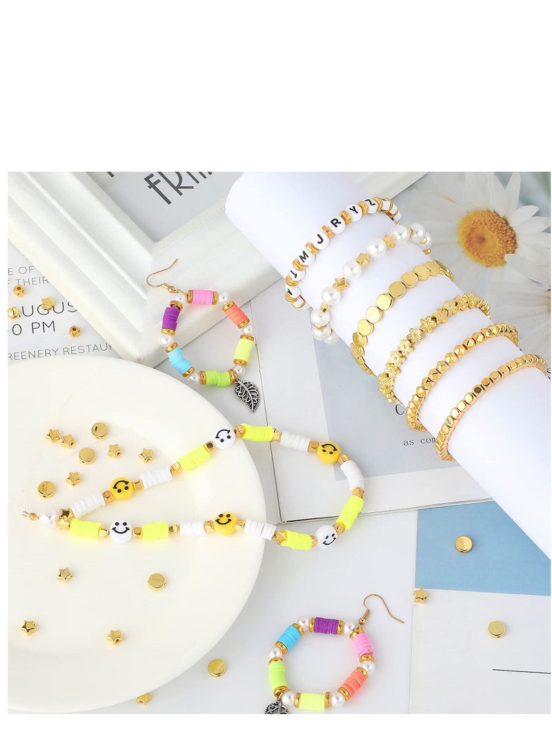 KASTWAVE Gold Spacer Beads Assorted Jewelry Making Loose Beads for DIY Bracelet Necklace Earring Craft Making (1500Pcs 10 Styles)  - Image 5