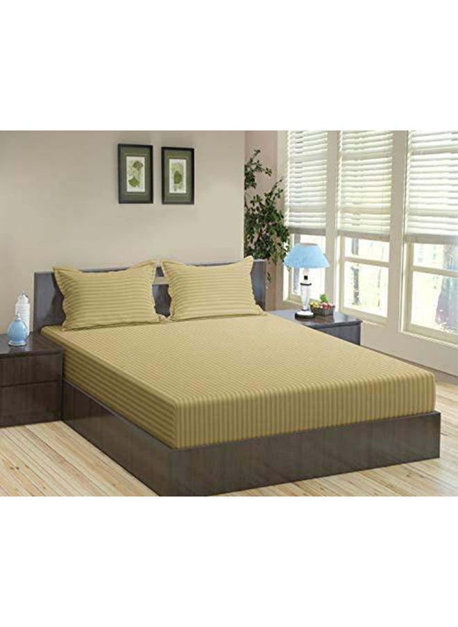 Hotel Collection HOTEL COLLECTION Stripe Brown Single Fitted Sheet 90 x 190 cm with Single Pillow Case  - Image 1