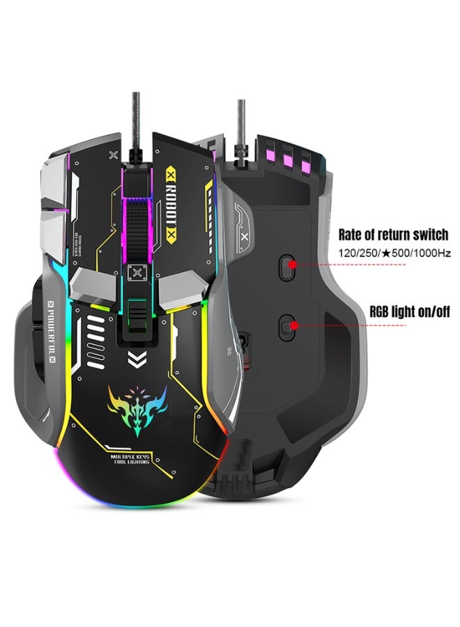 INTEX Gaming EVOPULSE GM606 Wired Mouse 12800 DPI RGB Lighting 10 Programmable Keys Ergonomic USB Gaming Mouse with 1.65m Braided Cable 1000Hz Polling Rate A826 Sensor Indian Brand for PC Laptop - Image 5
