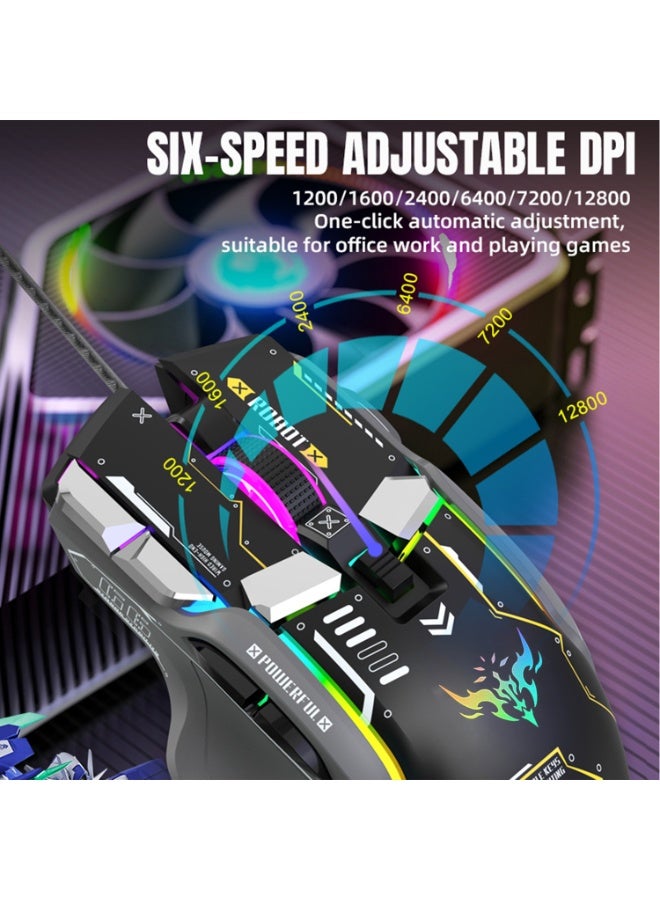 INTEX Gaming EVOPULSE GM606 Wired Mouse 12800 DPI RGB Lighting 10 Programmable Keys Ergonomic USB Gaming Mouse with 1.65m Braided Cable 1000Hz Polling Rate A826 Sensor Indian Brand for PC Laptop - Image 4