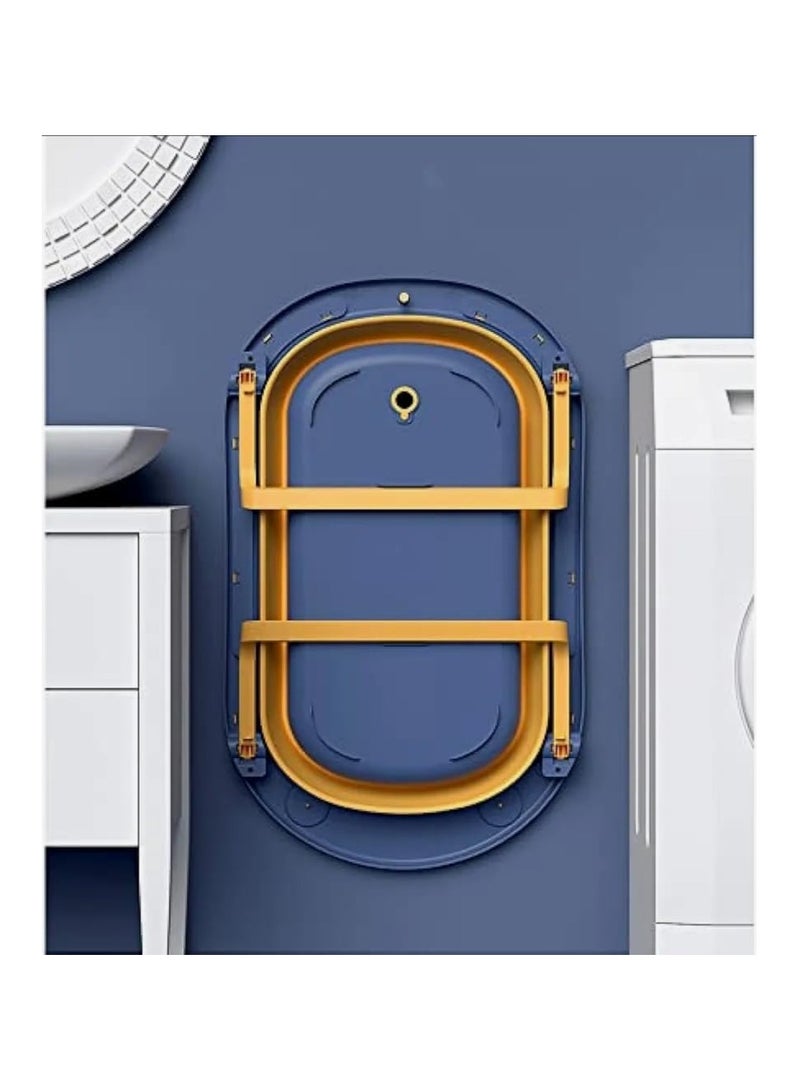 حوض استحمام قابل للطي للمواليد الجدد من البنات والأولاد، باللون الأزرق - Image 3