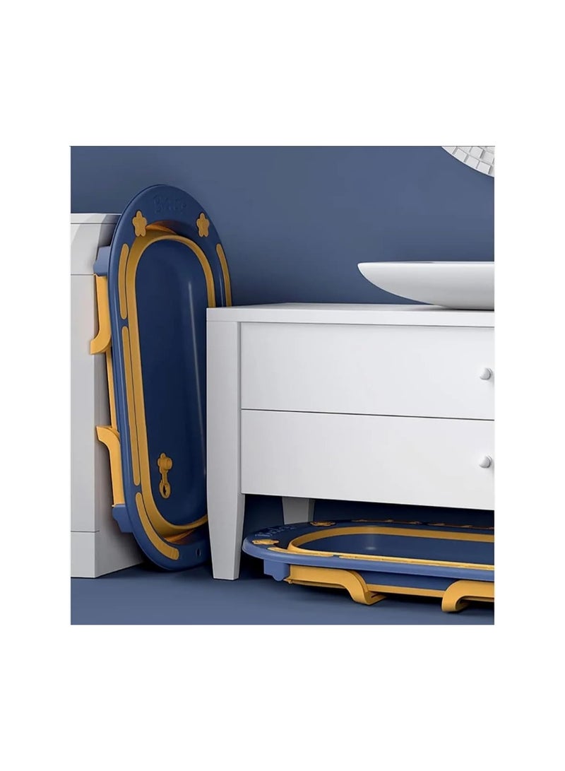 حوض استحمام قابل للطي للمواليد الجدد من البنات والأولاد، باللون الأزرق - Image 4