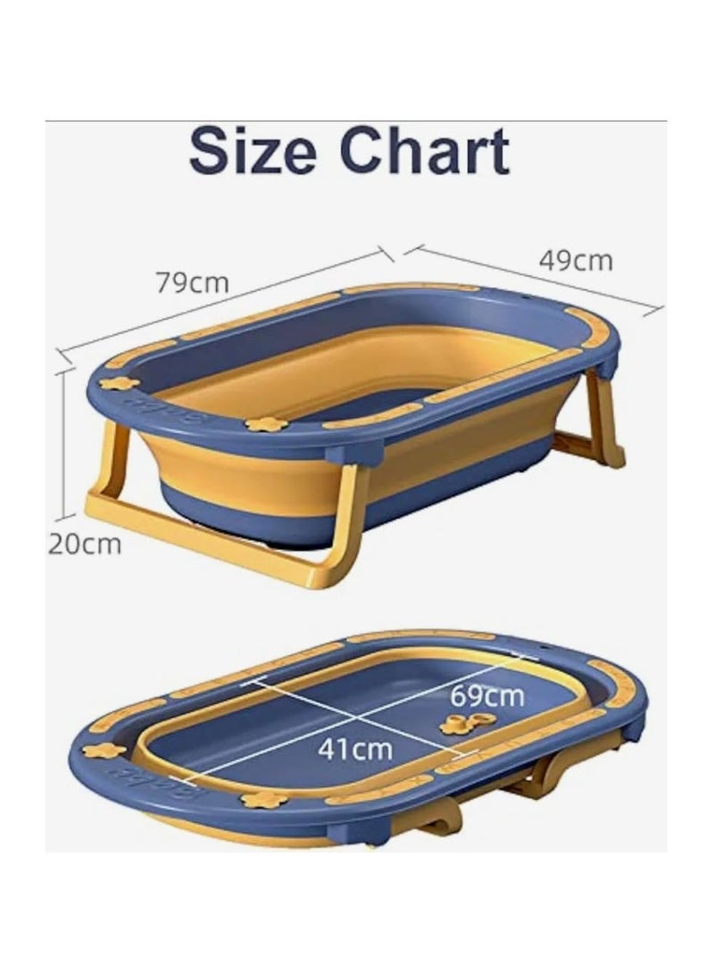 حوض استحمام قابل للطي للمواليد الجدد من البنات والأولاد، باللون الأزرق - Image 5