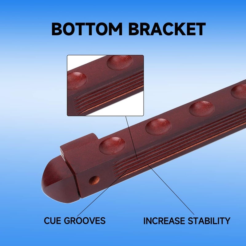 JBB 2-Piece 6/8/12 Billiard Pool Cue Rack Wall Mounted Holders, Billiard Cue Sticks Wall Rack Set - Image 3
