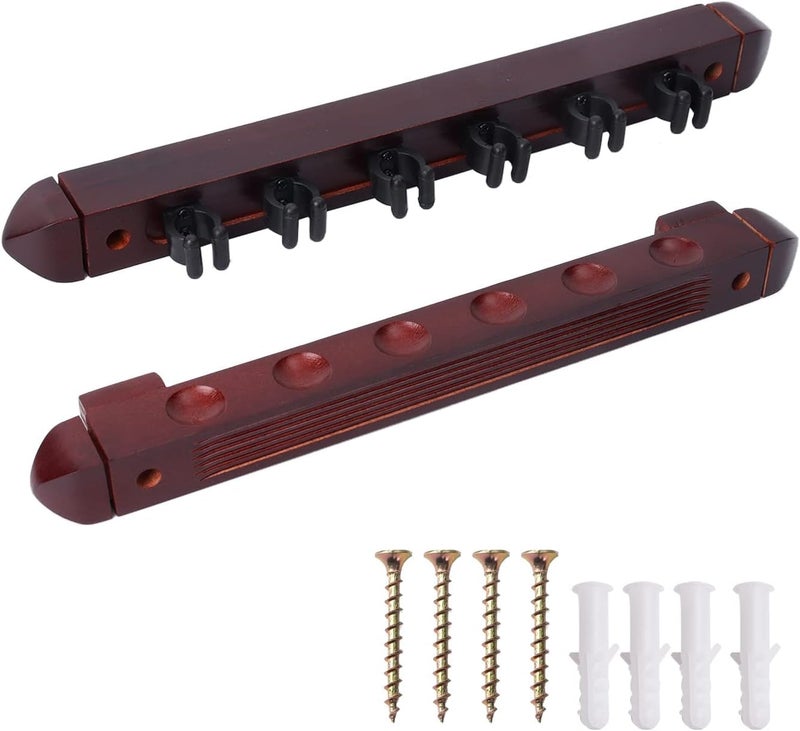 JBB 2-Piece 6/8/12 Billiard Pool Cue Rack Wall Mounted Holders, Billiard Cue Sticks Wall Rack Set - Image 1