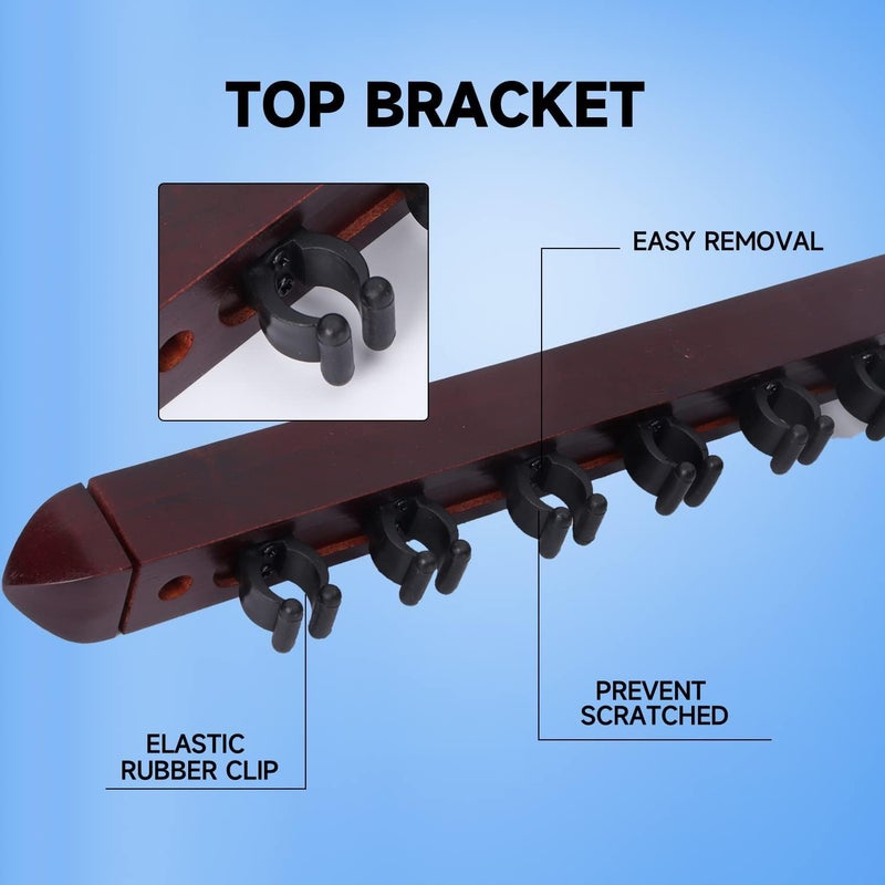 JBB 2-Piece 6/8/12 Billiard Pool Cue Rack Wall Mounted Holders, Billiard Cue Sticks Wall Rack Set - Image 2