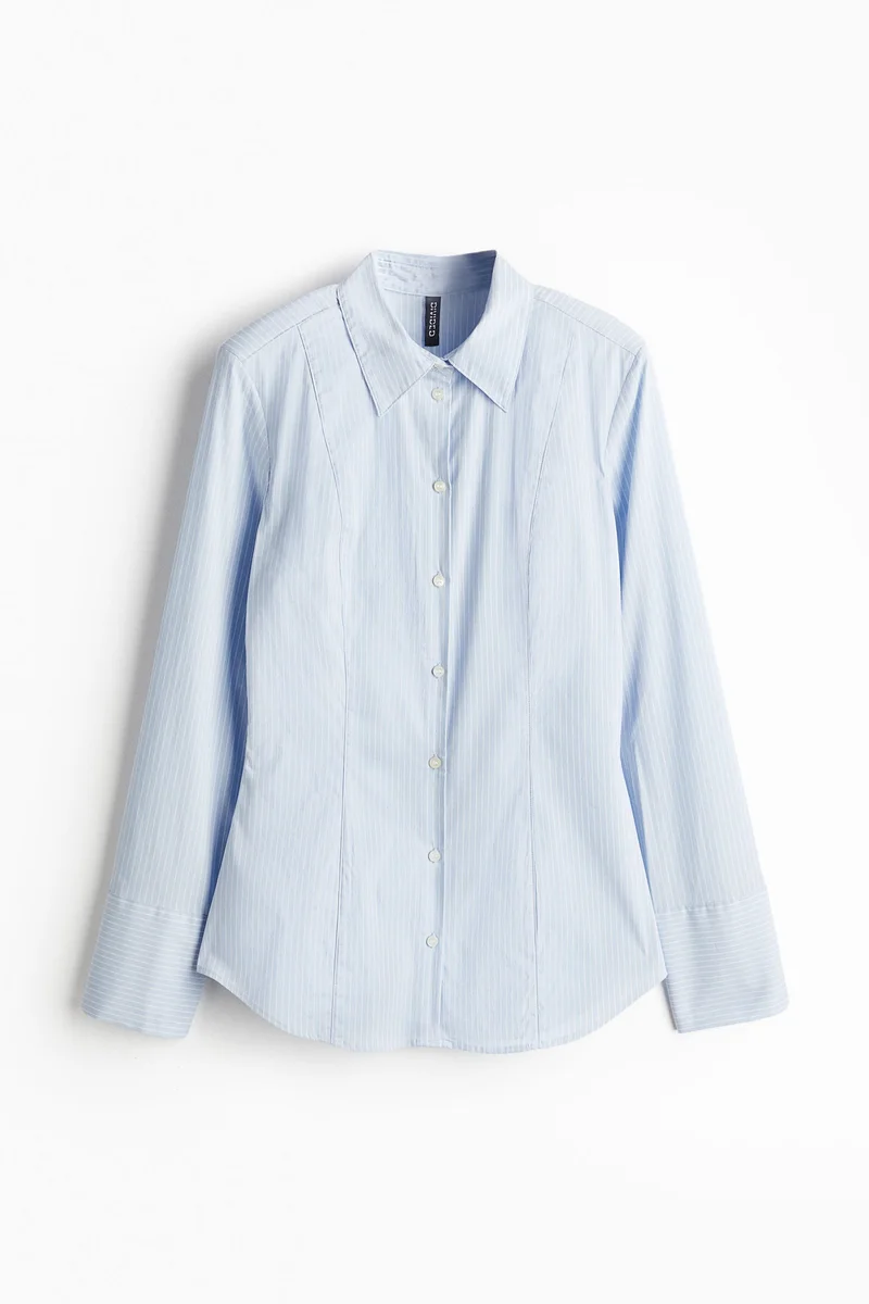 H&M Shoulder-pad tapered-waist shirt