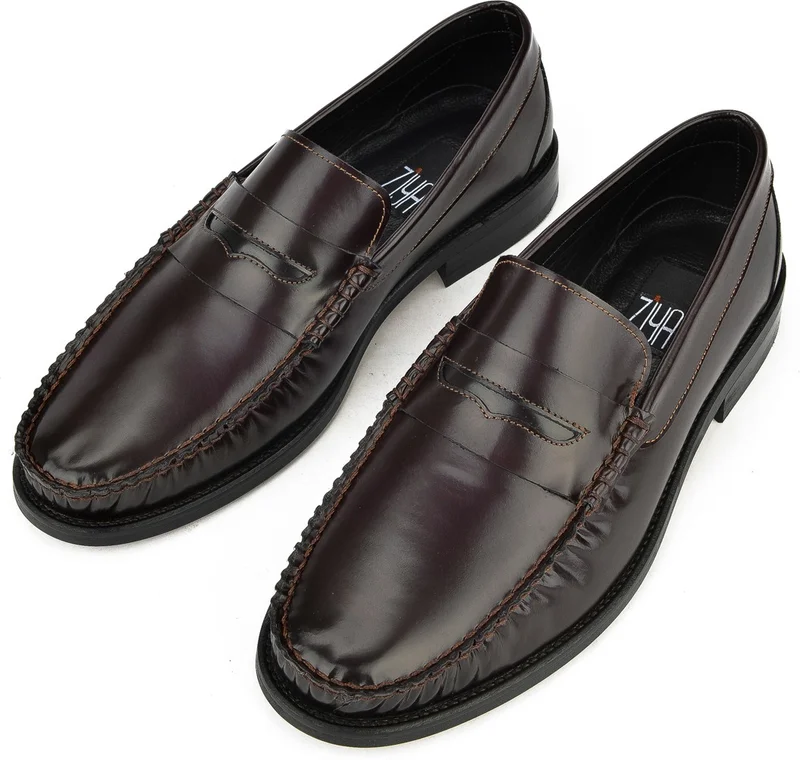 Ziya Men's Leather Classic Shoes 1331028Z2017 Claret Red