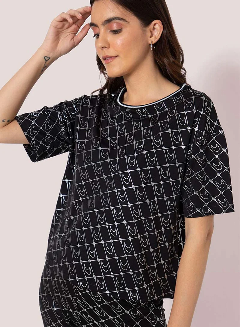 Blue Age Crew Neck Shimmer T-Shirt