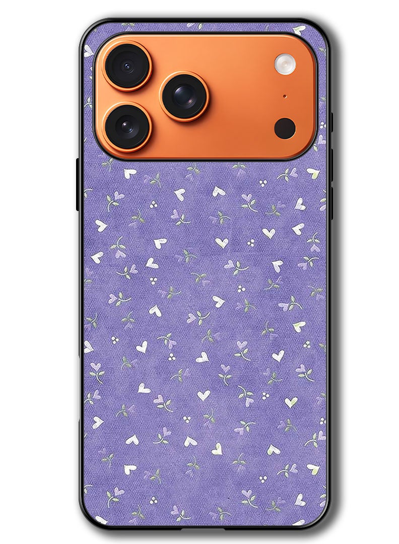 Theodor Case Compatible with Apple iPhone 17 Pro 6.3 Inch Protection Shockproof Bumper Cover Hearts Purple Background - Image 1