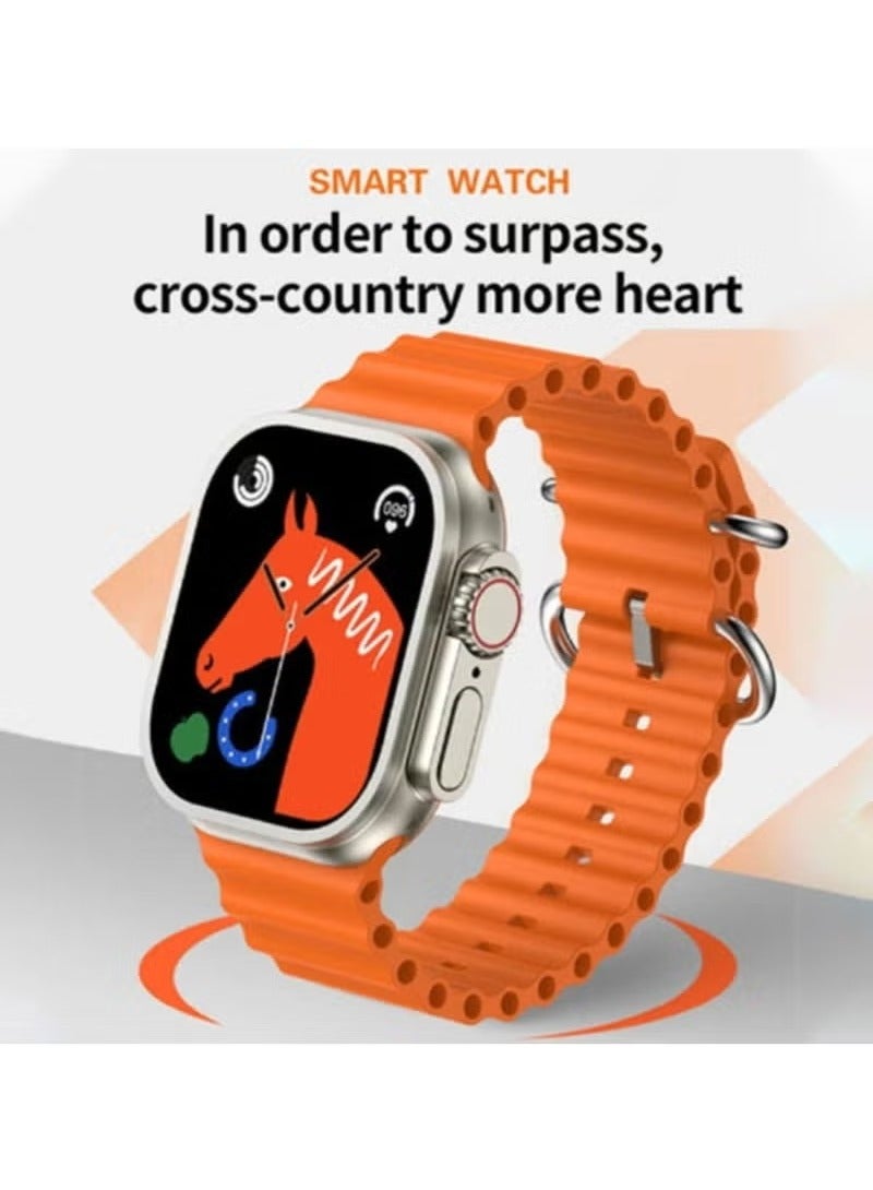 Ultra 9-in-1 Smartwatch Set with Bluetooth Calling, Air Buds Pro, 7 Interchangeable Straps, Protective Cover & Wireless Charger – All-in-One Fitness Tracker with Heart Rate Monitor & Premium Accessories  - Image 2