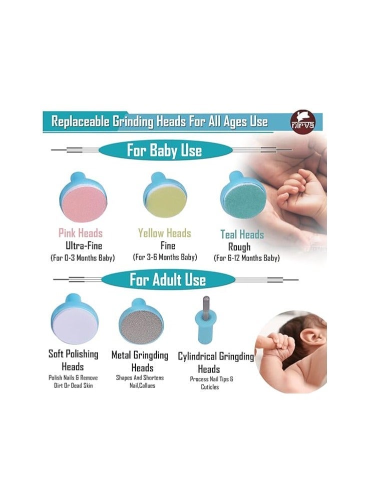 مبرد أظافر أطفال شحن بلون لبني – للعناية الآمنة والسهلة بأظافر طفلك - Image 4