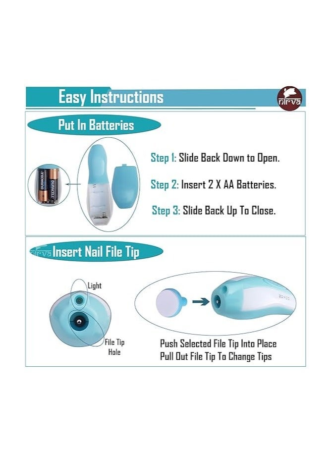 مبرد أظافر أطفال شحن بلون لبني – للعناية الآمنة والسهلة بأظافر طفلك - Image 1