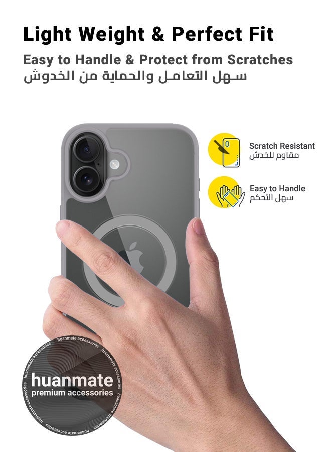 huanmate 2 in 1 Apple iPhone 16 Plus Magsafe Protection Pack - Ultra Clear Shockproof Case & Anti-Peeping Privacy Glass Screen Protector, All-Round Defense with High Transparency & Easy Installation - Image 3