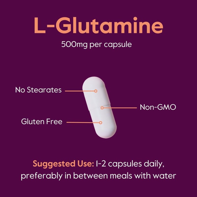 BESTVITE LGlutamine 500mg per Capsule 240 Capsules  No Dicalcium Phosphate  No Stearates  Non GMO  Gluten Free  Gut Health Support - Image 5