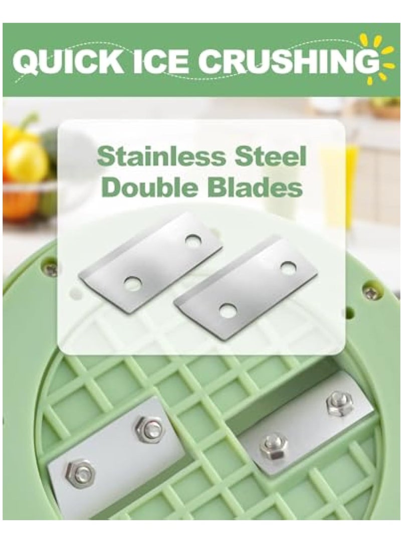 Barakah Manual Ice Shaver Machine, Snow Cone Machine, Shaved Ice Maker Machine for Home, Double Stainless Steel Blade Ice Crusher, Ice Shaver Hand Crank, Slushy Maker Machine, Ice Crusher - Image 4