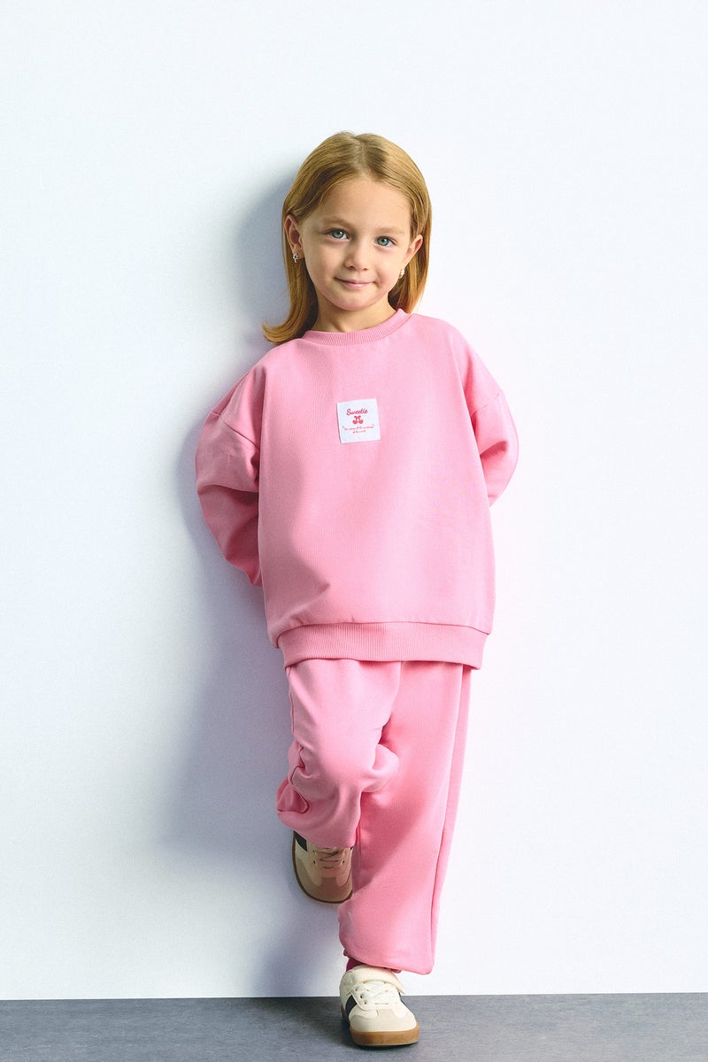 DeFacto Pink BabyGirl Baby Girl 100% Cotton Long Sleeve Top and Bottom 2-Piece Set Casual - Image 1