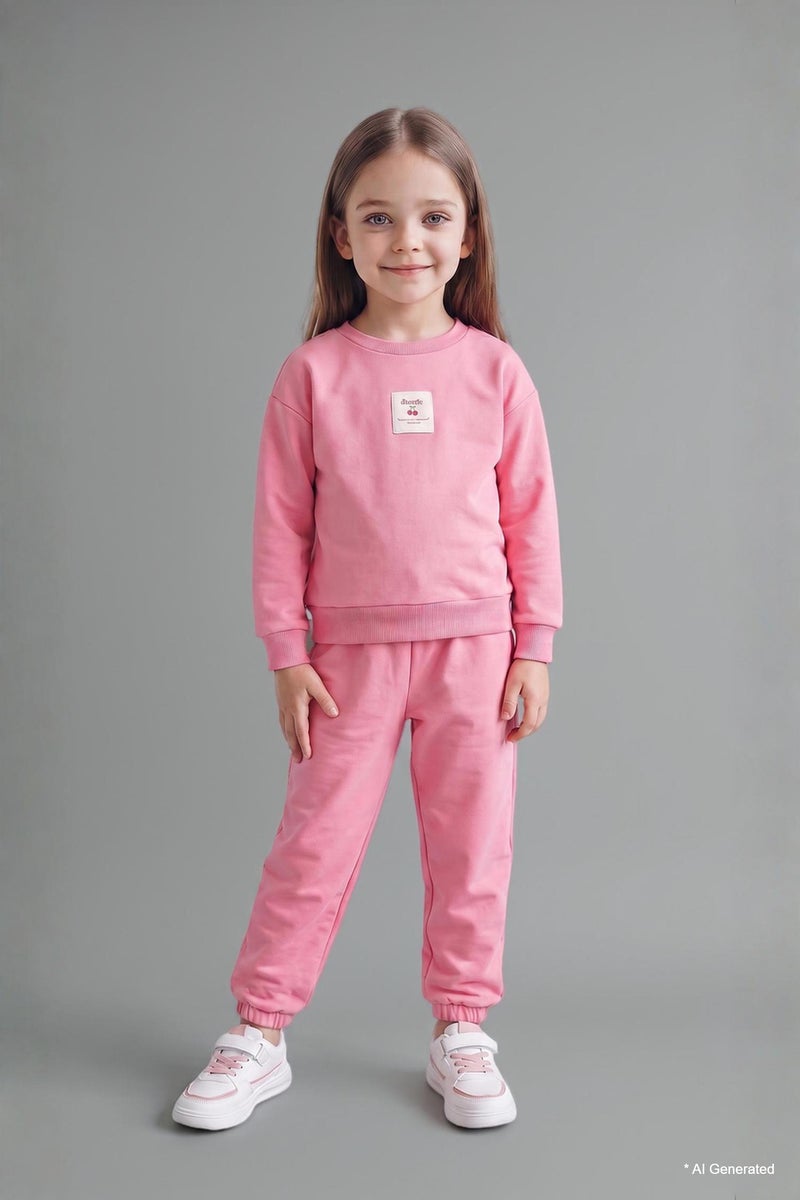 DeFacto Pink BabyGirl Baby Girl 100% Cotton Long Sleeve Top and Bottom 2-Piece Set Casual - Image 5
