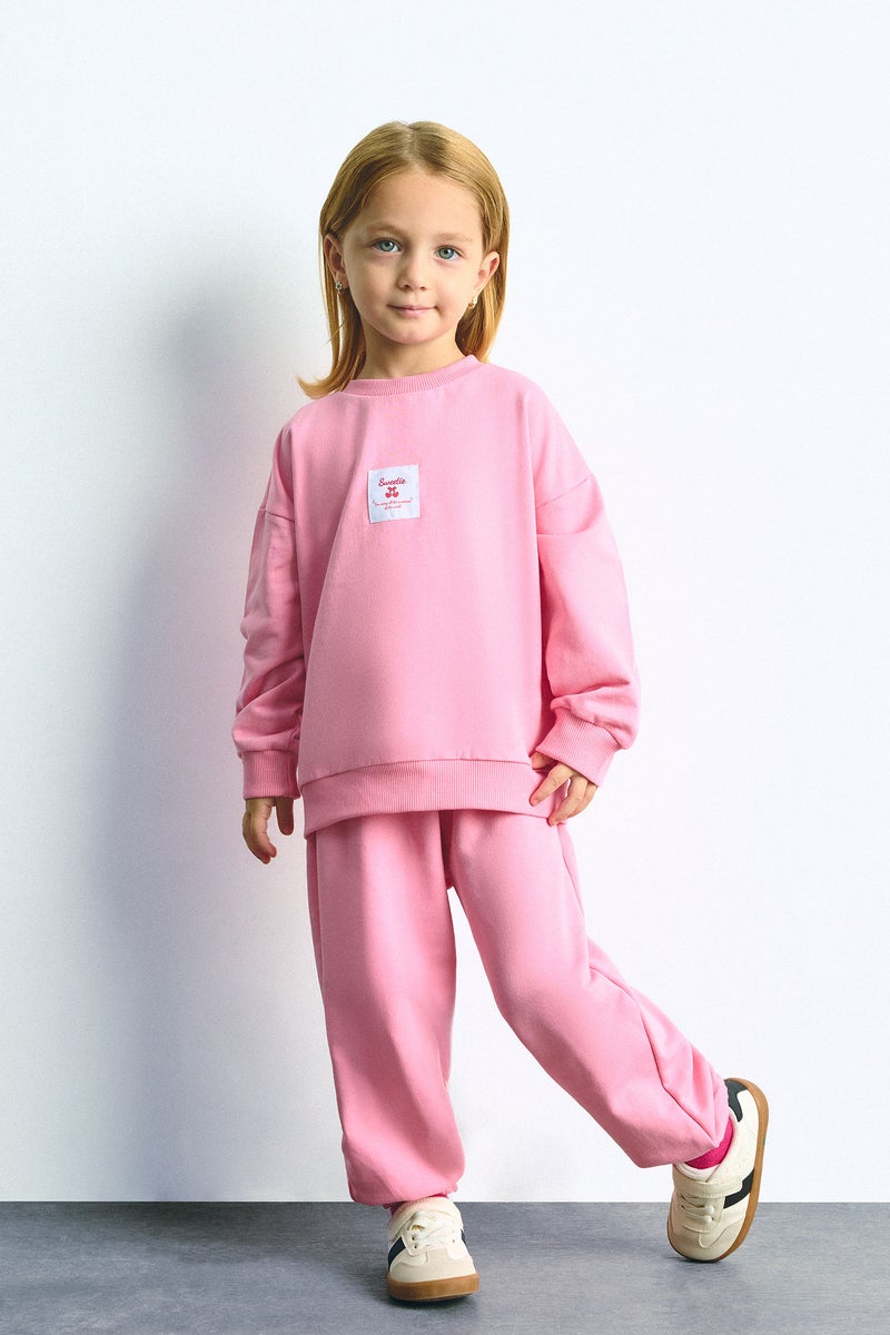 DeFacto Pink BabyGirl Baby Girl 100% Cotton Long Sleeve Top and Bottom 2-Piece Set Casual - Image 3