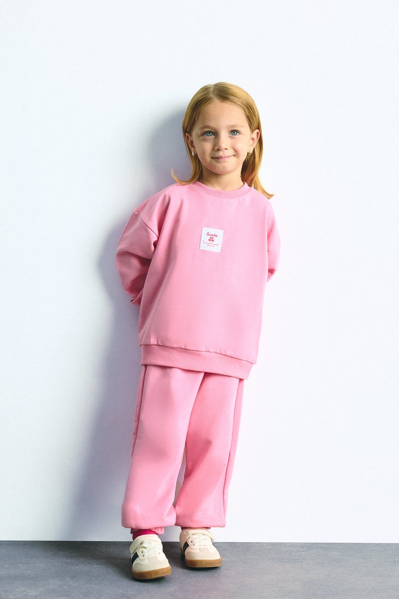 DeFacto Pink BabyGirl Baby Girl 100% Cotton Long Sleeve Top and Bottom 2-Piece Set Casual - Image 2