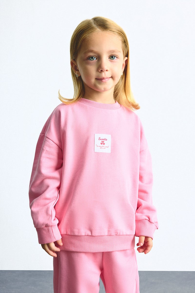 DeFacto Pink BabyGirl Baby Girl 100% Cotton Long Sleeve Top and Bottom 2-Piece Set Casual - Image 4
