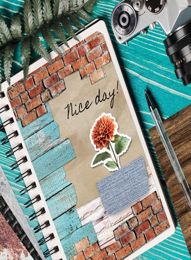 Desecraft Vintage Wooden Brick Texture 12x12 Scrapbooking Cardstock Decorative Paper for Card Making Background Origami Textured Decorative Scrapbook Paper Scrapbook Materials Supplies - Image 5