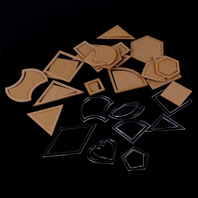 Rayberro 54 Pcs/Set Quilting Templates Quilt Stencils Handmade Mixed Quilt Templates Sewing Patterns Set Quilter Styling Tool Clear Acrylic Stencil DIY Tools for Patchwork Leather Craft Quilting Sewing Tool - Image 5