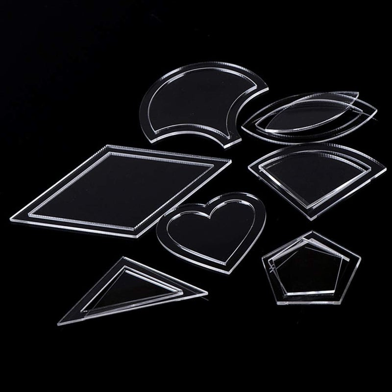 Rayberro 54 Pcs/Set Quilting Templates Quilt Stencils Handmade Mixed Quilt Templates Sewing Patterns Set Quilter Styling Tool Clear Acrylic Stencil DIY Tools for Patchwork Leather Craft Quilting Sewing Tool - Image 4