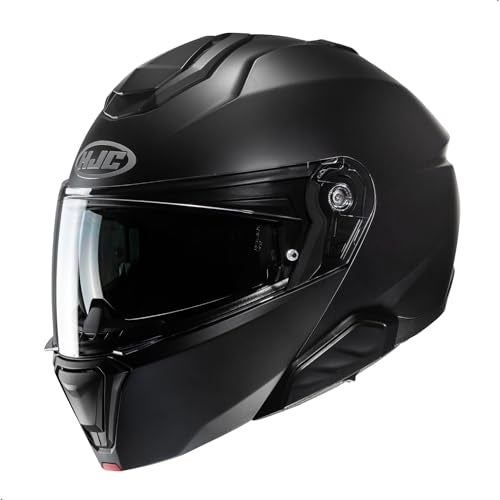 HJC i91 Solid Modular Motorcycle Helmet with HJ-33 Pinlock Shield, DOT Approved (Semi Flat Black, Medium) - Image 1