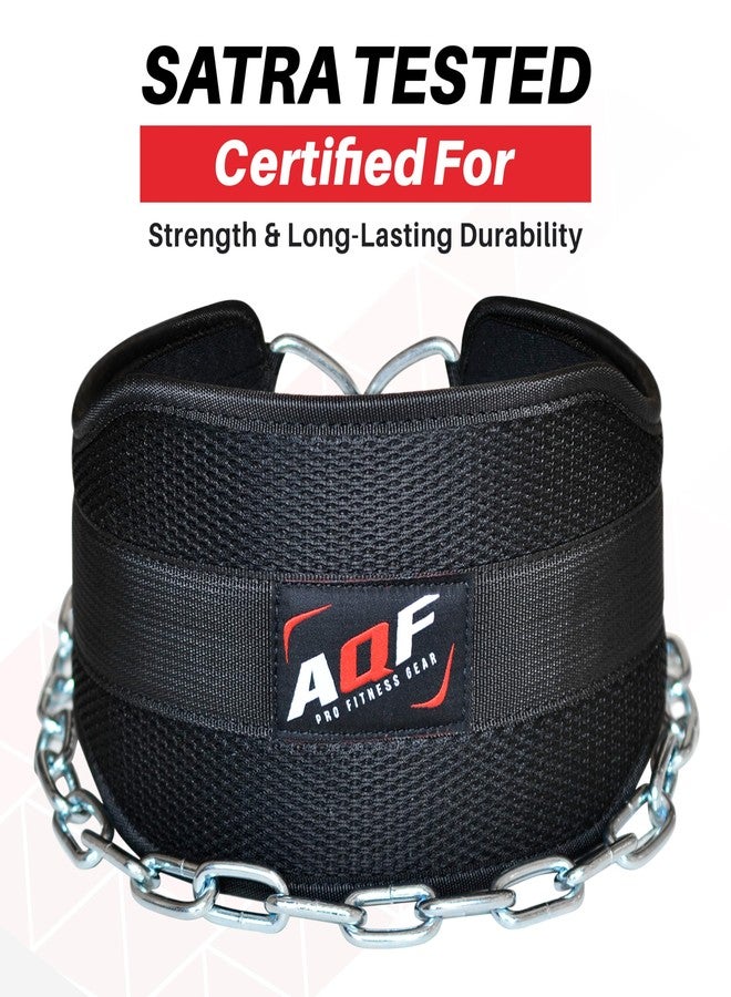 AQF Dip Belt for Weightlifting - Weight Belt with 36" Heavy Duty Steel Chain - Neoprene Padded Back Support Gym Lifting Belt for Powerlifting, Bodybuilding, Squat, Fitness & Pull up Training - Image 4