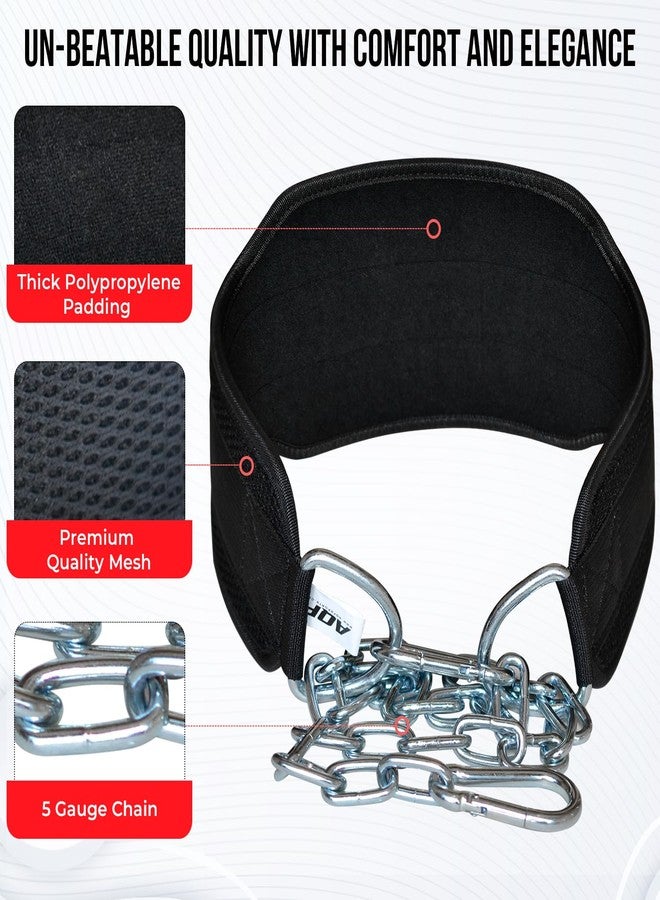 AQF Dip Belt for Weightlifting - Weight Belt with 36" Heavy Duty Steel Chain - Neoprene Padded Back Support Gym Lifting Belt for Powerlifting, Bodybuilding, Squat, Fitness & Pull up Training - Image 3