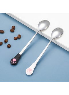 Patelai 4 Pieces Dog Cat Spoon Pet Food Can Spoon Stainless Steel Pet Food Spoon Cat Claw Spoon For Dog And Cat Food Can, White And Black  - Image 4
