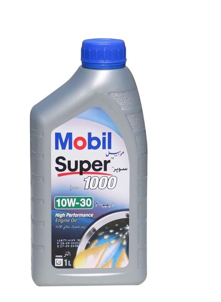 موبيل زيت محرك موبيل سوبر 1000 – 10W-30 - أداء آمن وموثوق للمحرك / كرتون (12 عبوة * 1 لتر) - Image 2