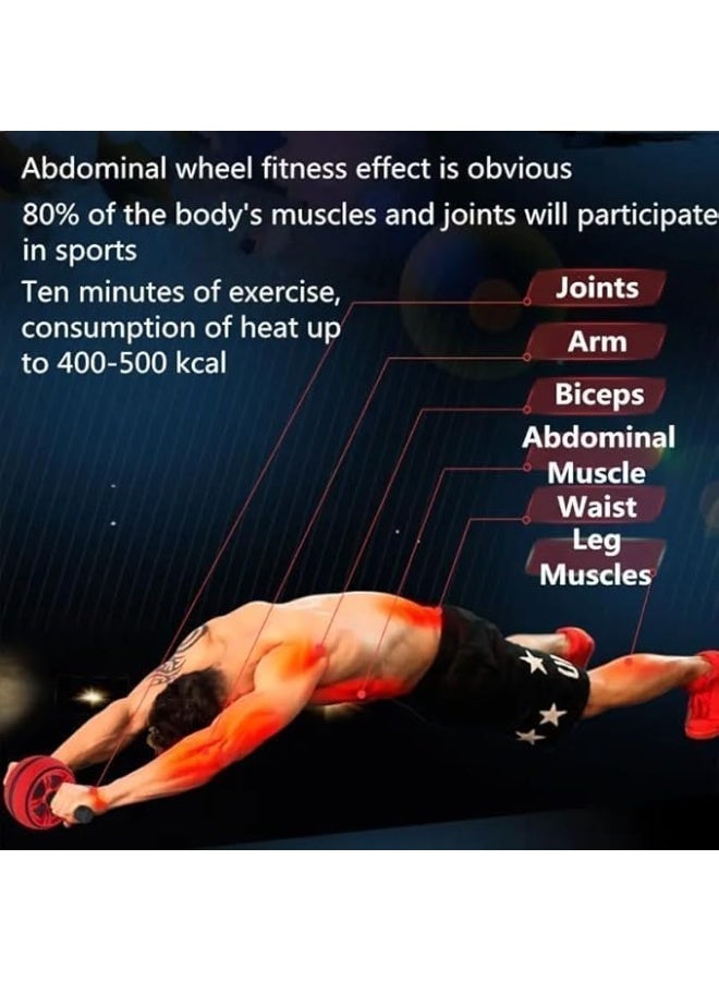 سبورت كيو عجلة تمارين البطن SportQ - جهاز تدريب قوة عضلات البطن للياقة البدنية المنزلية، جهاز تمارين بطن مزدوج العجلات بمقابض مانعة للانزلاق ووسادات ركبة إضافية، جهاز تدريب بطن صغير الحجم للرجال والنساء - Image 2