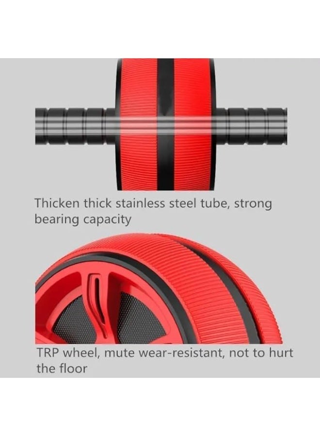 سبورت كيو عجلة تمارين البطن SportQ - جهاز تدريب قوة عضلات البطن للياقة البدنية المنزلية، جهاز تمارين بطن مزدوج العجلات بمقابض مانعة للانزلاق ووسادات ركبة إضافية، جهاز تدريب بطن صغير الحجم للرجال والنساء - Image 5