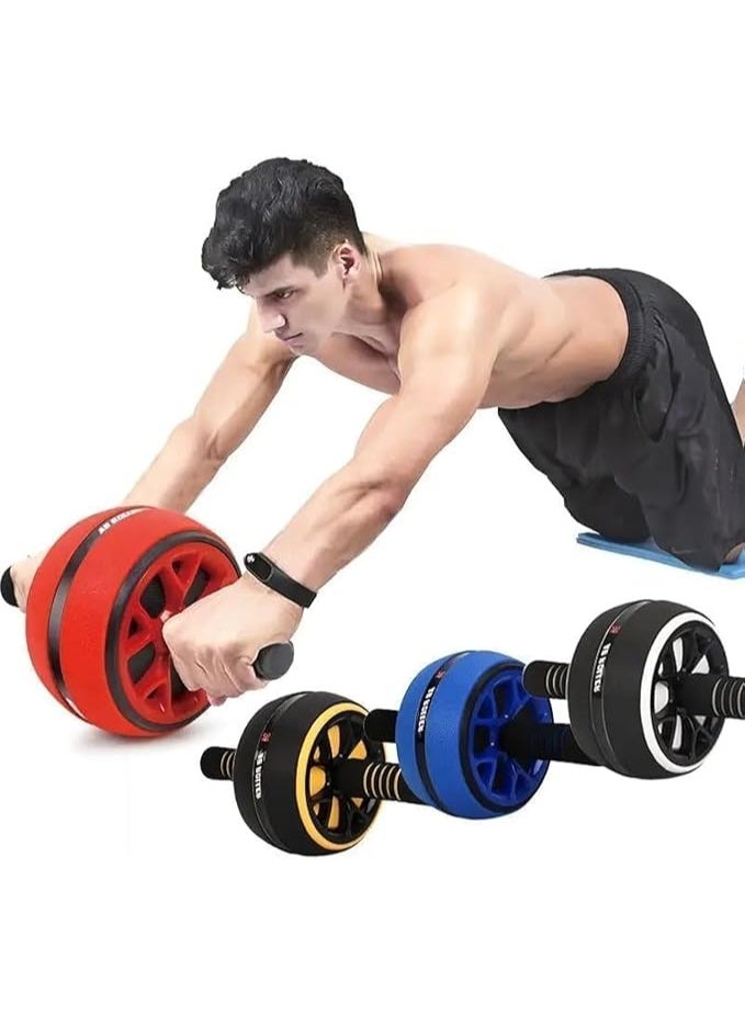 سبورت كيو عجلة تمارين البطن SportQ - جهاز تدريب قوة عضلات البطن للياقة البدنية المنزلية، جهاز تمارين بطن مزدوج العجلات بمقابض مانعة للانزلاق ووسادات ركبة إضافية، جهاز تدريب بطن صغير الحجم للرجال والنساء - Image 1