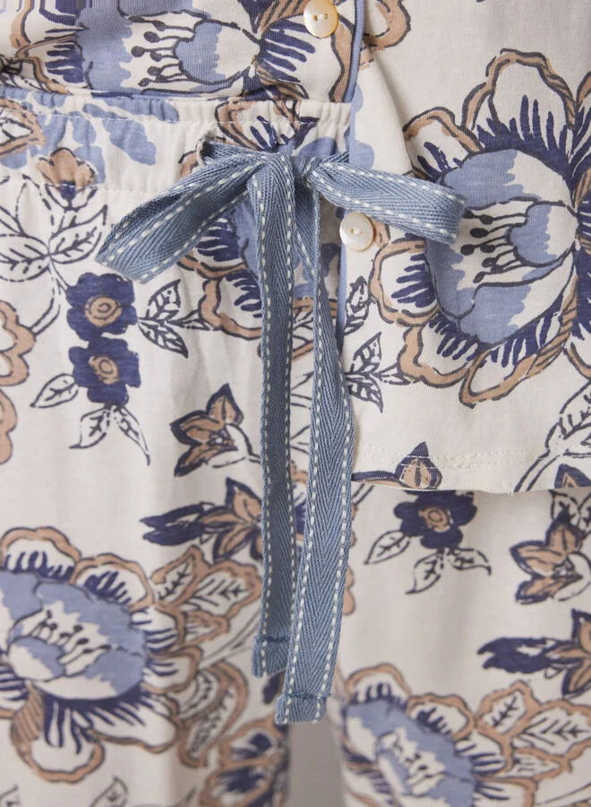 women'secret Capri classic pyjamas 100% cotton flowers