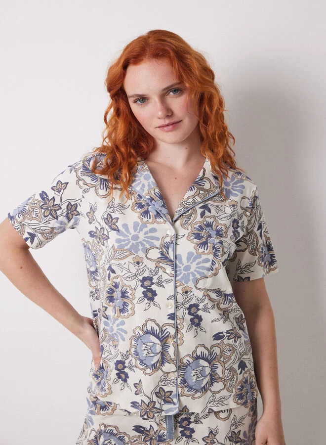 women'secret Capri classic pyjamas 100% cotton flowers