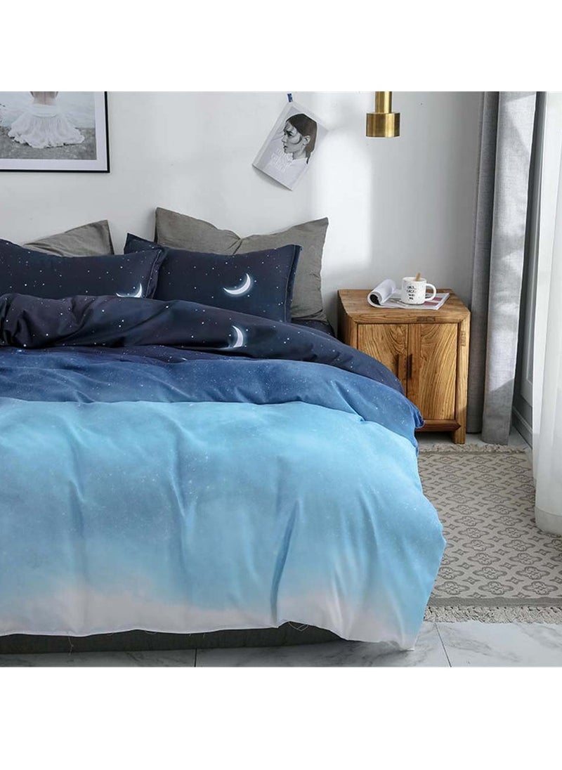 Sharpdo 4 Pieces Bed Sheet Set Luxury Cotton Microfiber Soft Quilt Set with 1 Comforter/Quilt Cover, 1 Flat Sheet and 2 Pillowcases Single 2.2m(220*240cm) Bed  - Image 3
