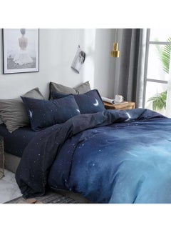 Sharpdo 4 Pieces Bed Sheet Set Luxury Cotton Microfiber Soft Quilt Set with 1 Comforter/Quilt Cover, 1 Flat Sheet and 2 Pillowcases Single 2.2m(220*240cm) Bed  - Image 4