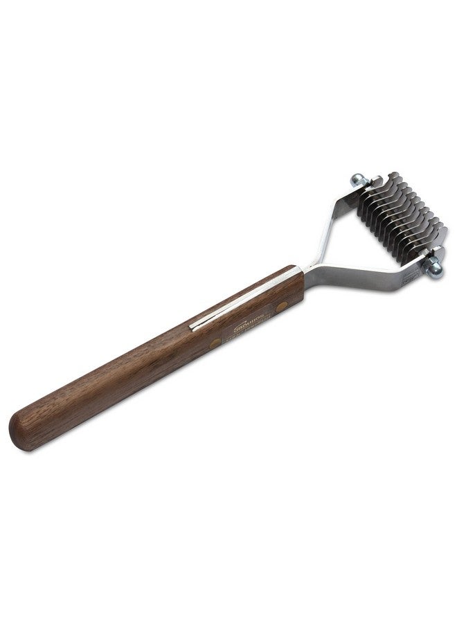 Mars Coat King Blunt Dematting Undercoat Grooming Rake Stripper Tool for Dogs and Cats, Stainless Steel with Wooden Handle, Made in Germany, 12-Blade - Image 2