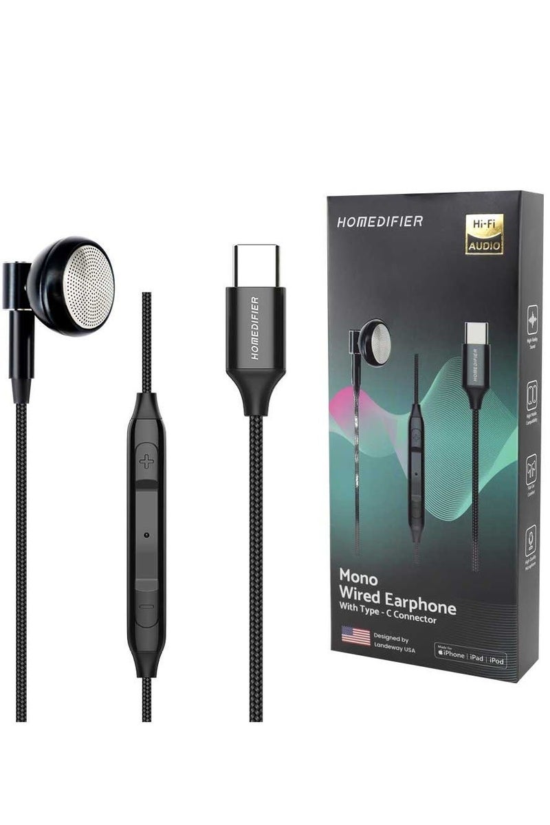 HOMEDIFIER Single Mono Earphones Type C with High-Clarify Mic and Voice recording - Image 2